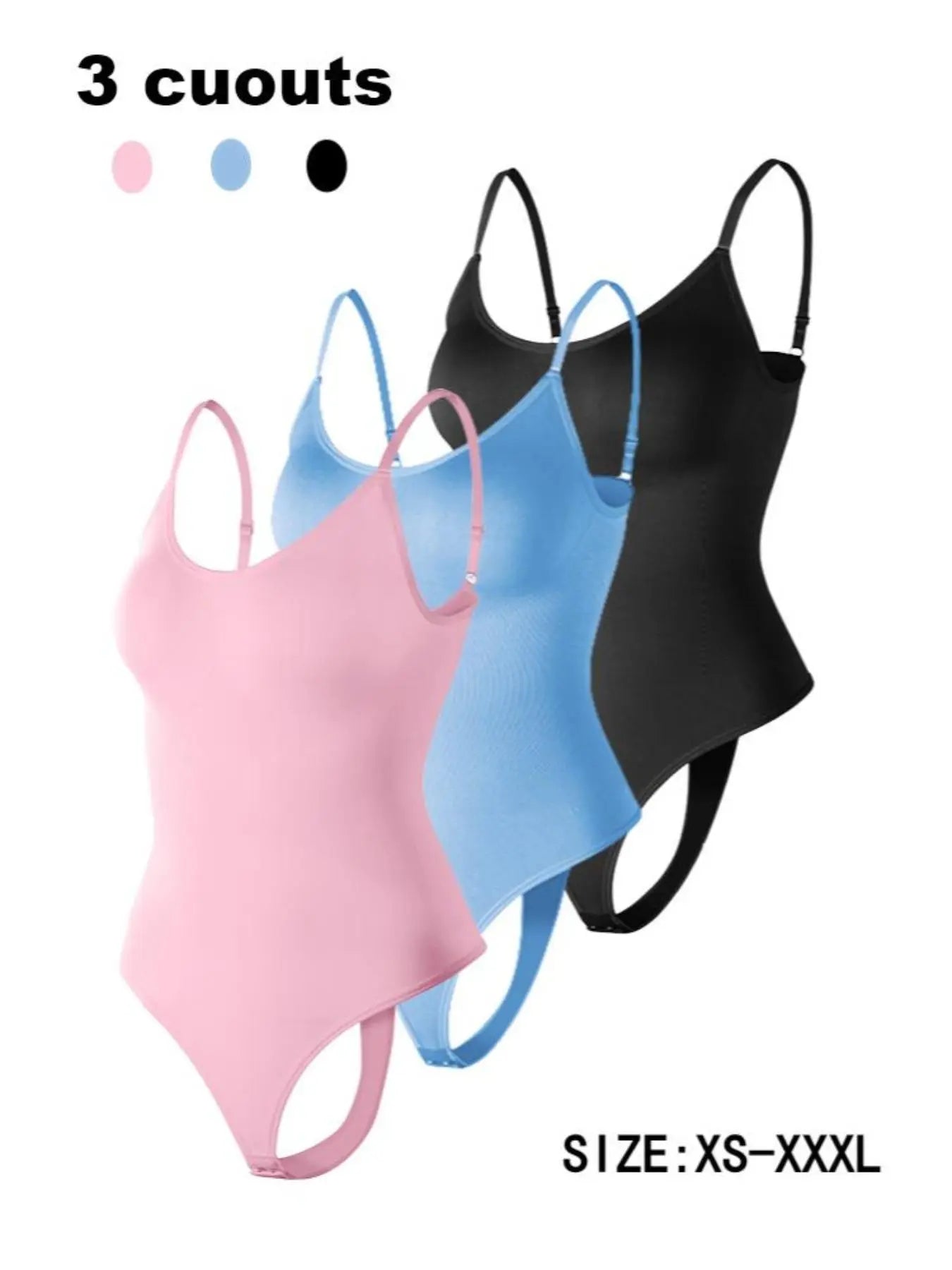 Women'S Solid Spaghetti Strap Adjustable Strap Backless Shapewear Bodysuit, Casual Comfy Seamless Tummy Control Butt Lifting Bodysuit for Daily Wear, Ladies Shapewear for All Seasons